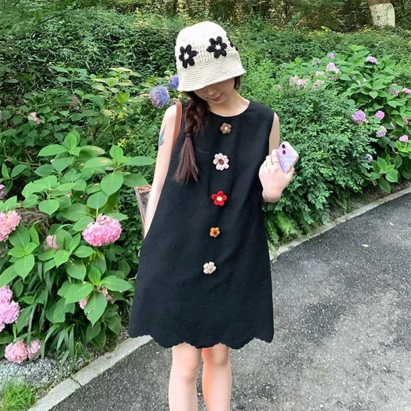 FLIM Sleeveless Dresses Women's Black-2