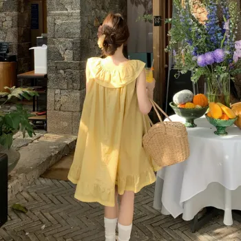 FLIM Sleeveless Dresses Women's Yellow