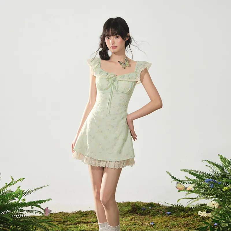 FLIM Slip Dresses Women's Light Green-2