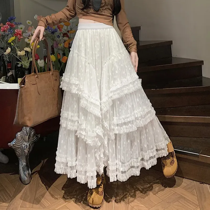 FLIM Casual Long Skirts Women's White Bear Box-3