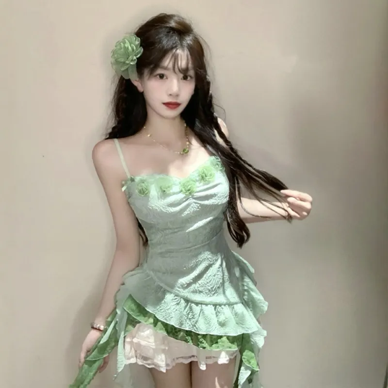 FLIM Slip Dresses Women's Green Bear Box-3