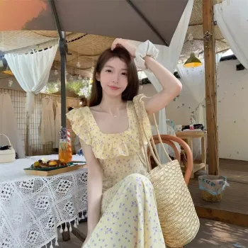 FLIM Slip Dresses Women's Yellow