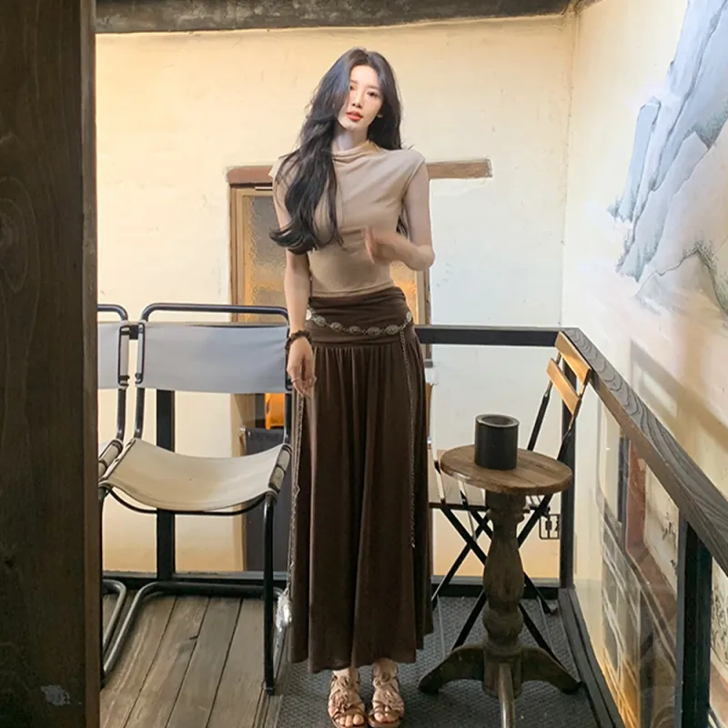 FLIM Two Piece Skirt Sets Women's-4