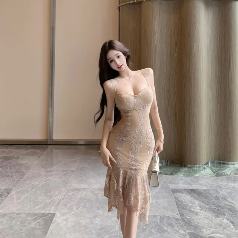 FLIM Slip Dresses Women's Khaki-3