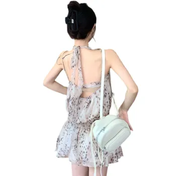 FLIM Sleeveless Dresses Women's Leopard Print