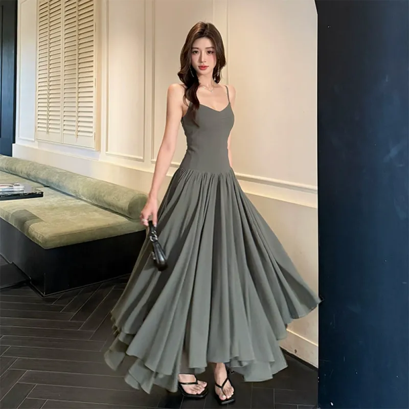 FLIM Slip Dresses Women's Gray-3