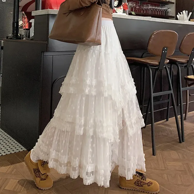 FLIM Casual Long Skirts Women's White Bear Box-1