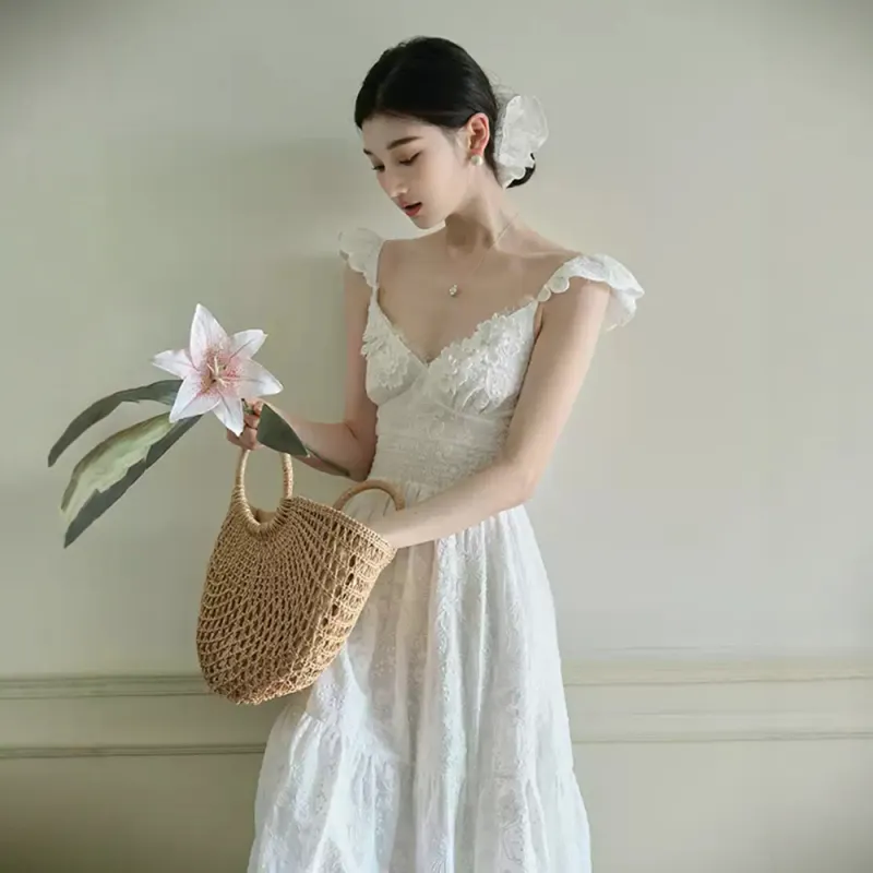 FLIM Slip Dresses Women's White Bear Box-3