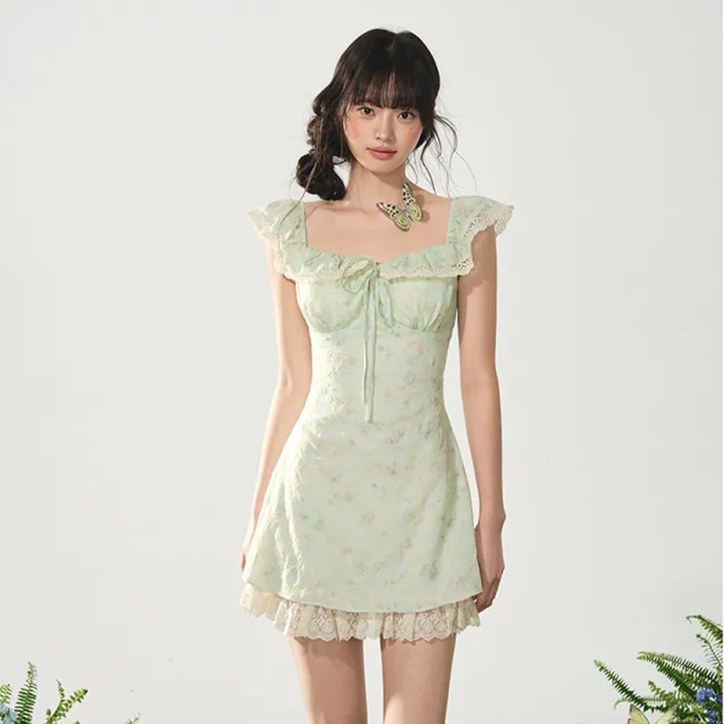 FLIM Slip Dresses Women's Light Green-4
