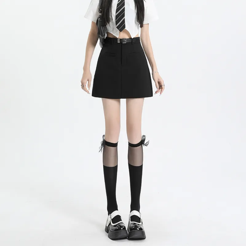 FLIM Casual Short Skirts Women's Coffee-13