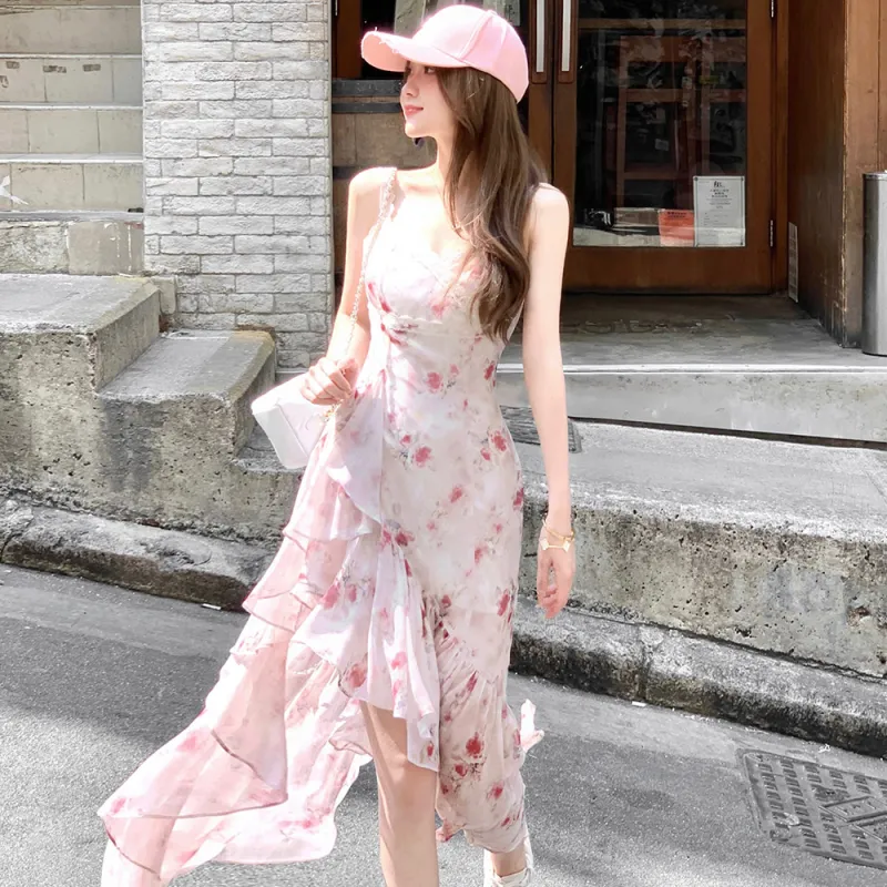 FLIM Slip Dresses Women's Pink-4