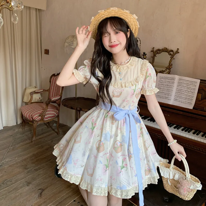 FLIM Short Sleeved Dress Women's Apricot-4