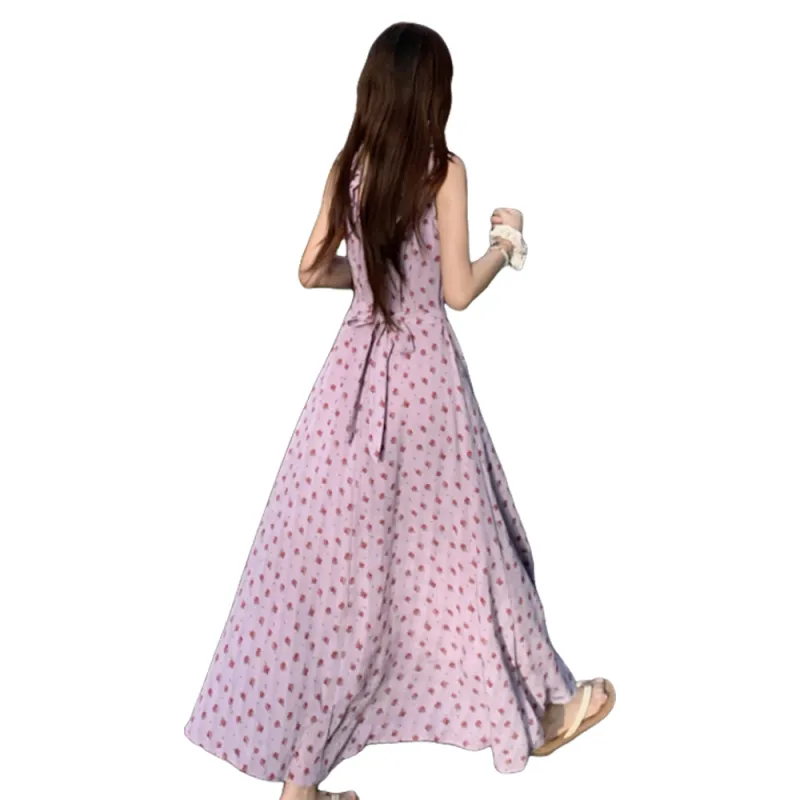 FLIM Sleeveless Dresses Women's Purple-1