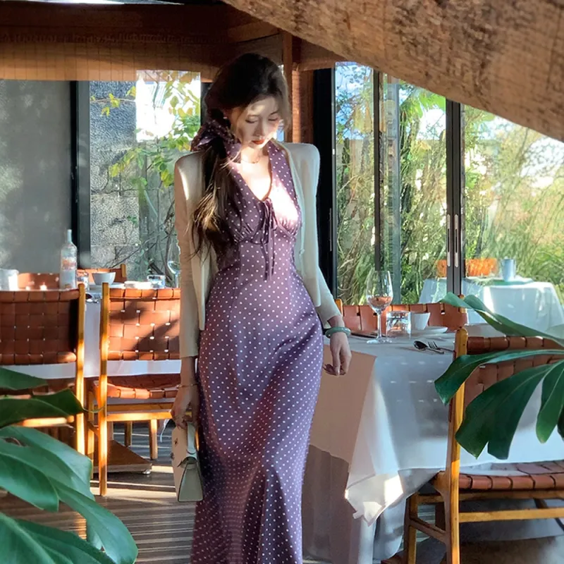FLIM Sleeveless Dresses Women's Purple-4
