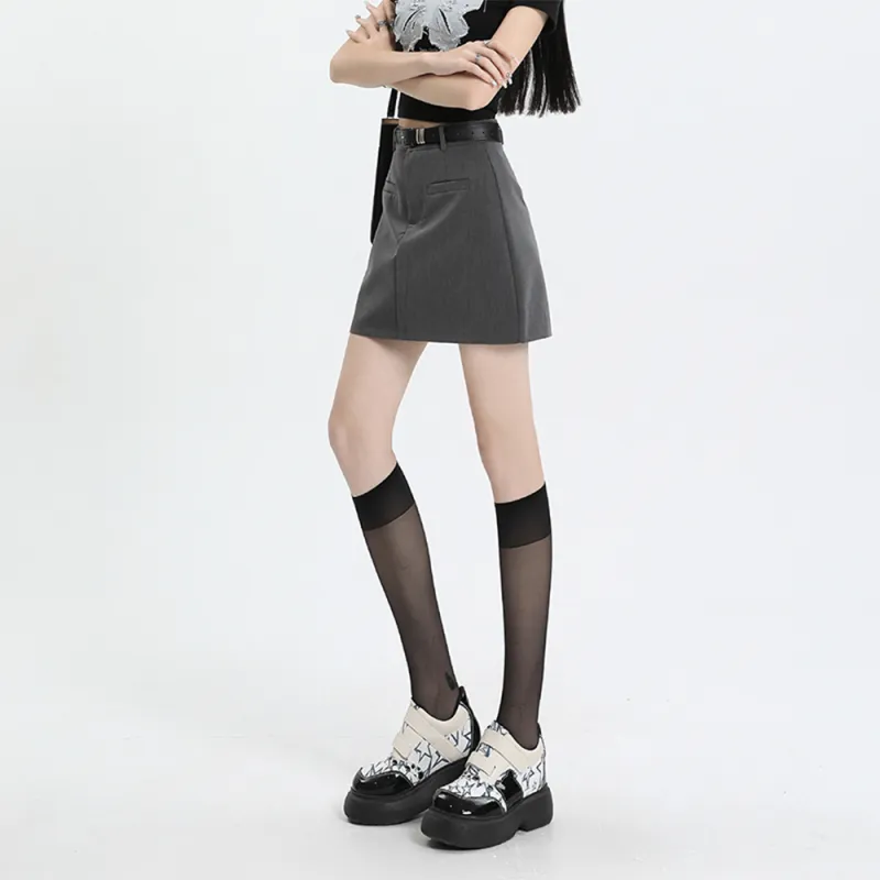 FLIM Casual Short Skirts Women's Coffee-4