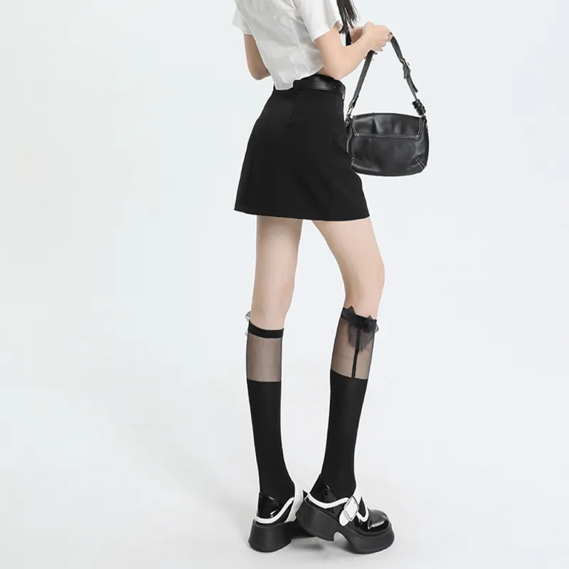 FLIM Casual Short Skirts Women's Coffee-17