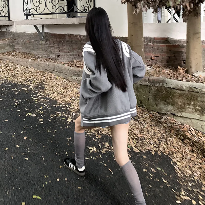 FLIM Baseball Jacket Women's Gray-13