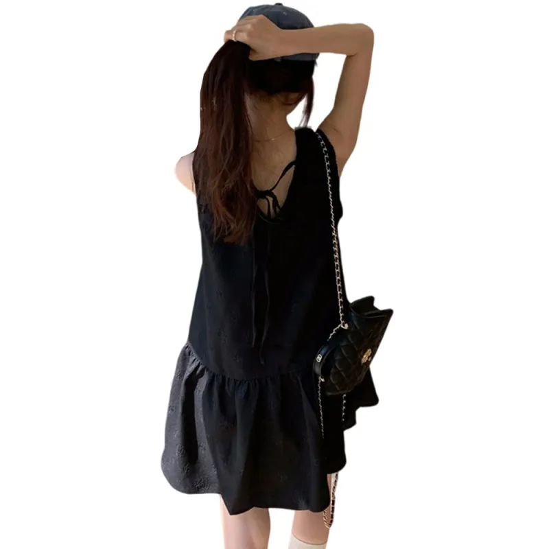 FLIM Sleeveless Dresses Women's Black-1