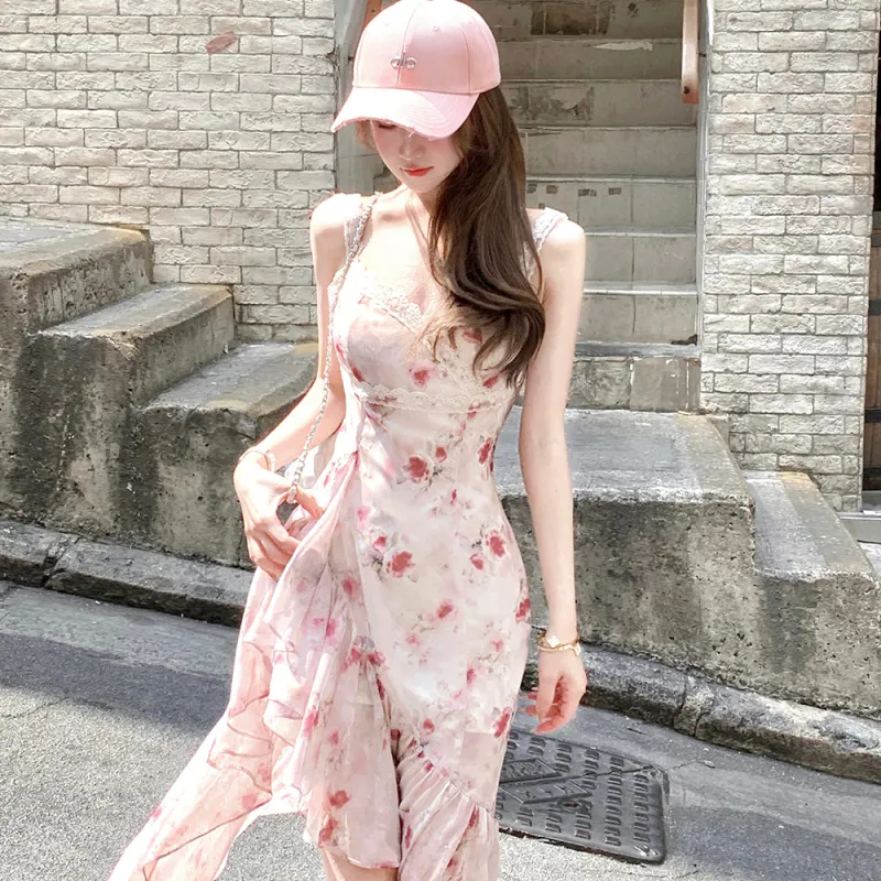 FLIM Slip Dresses Women's Pink-5