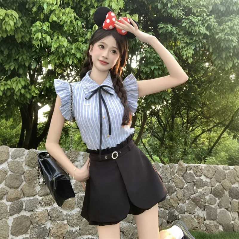 FLIM Skirt Set Women's Blue+Black-2