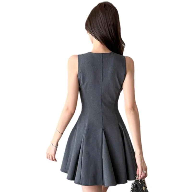 FLIM Sleeveless Dresses Women's Gray-1