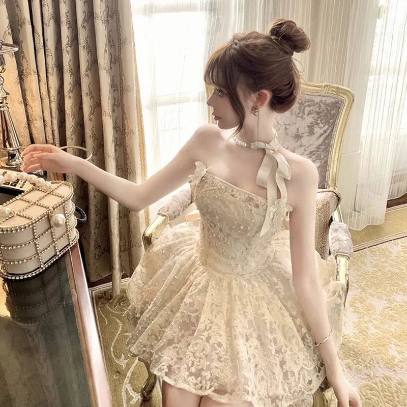 KUNZHUDAXIANG Slip Dress Women's White-5
