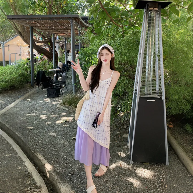 FLIM Slip Dresses Women's Purple-7