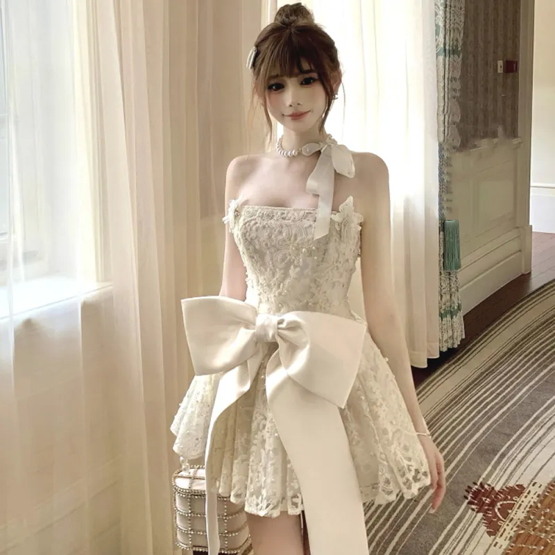 KUNZHUDAXIANG Slip Dress Women's White-3