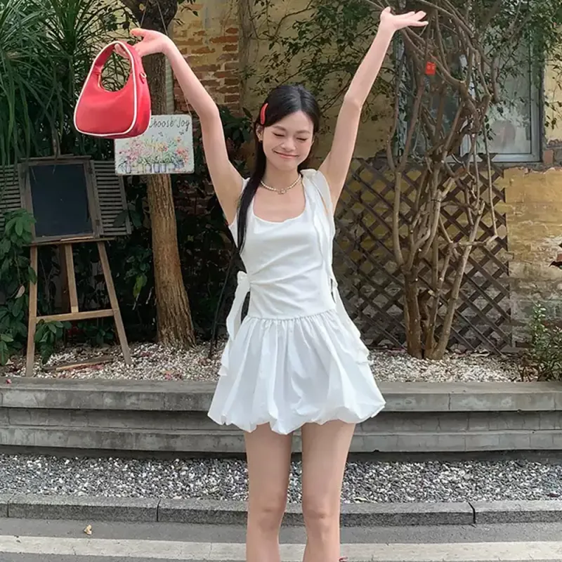 FLIM Slip Dresses Women's White-1