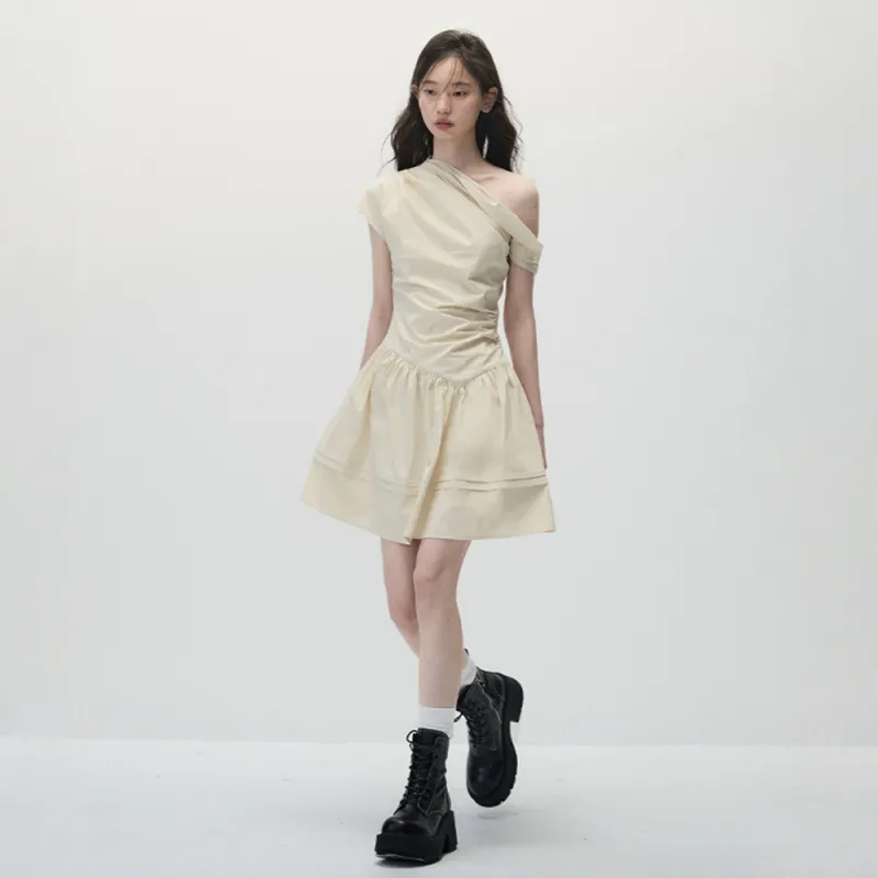 FLIM Sleeveless Dresses Women's Apricot-3
