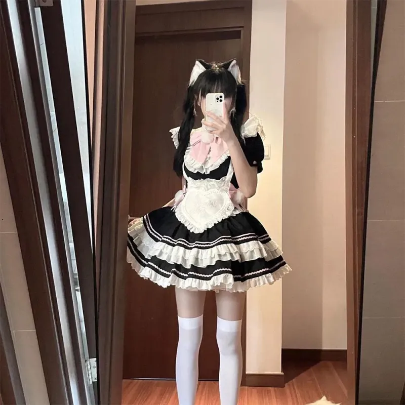 FLIM Lolita Dresses Women's Black White Box-2