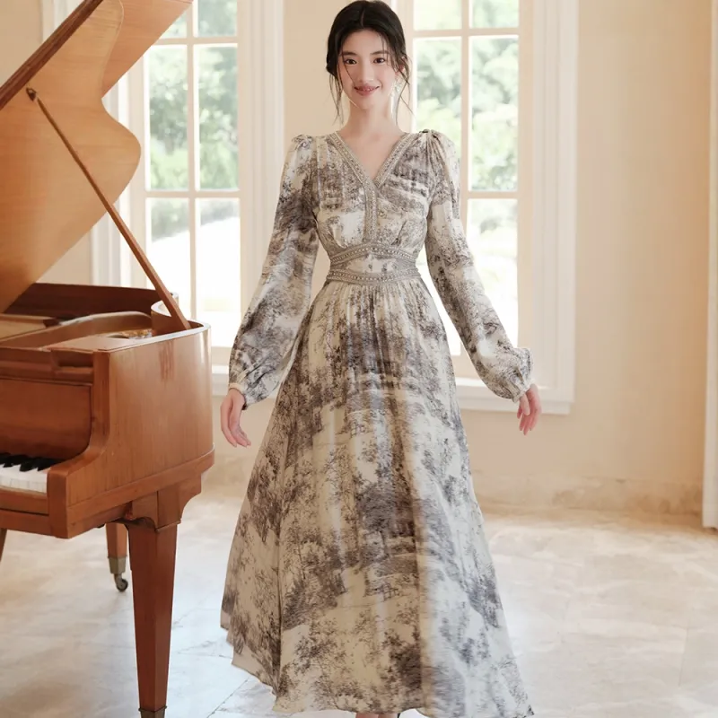 FLIM Long Sleeved Dress Women's Gray-1