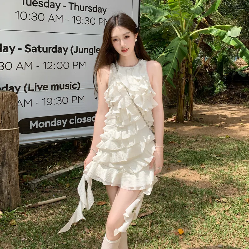 FLIM Sleeveless Dress Women's White-2