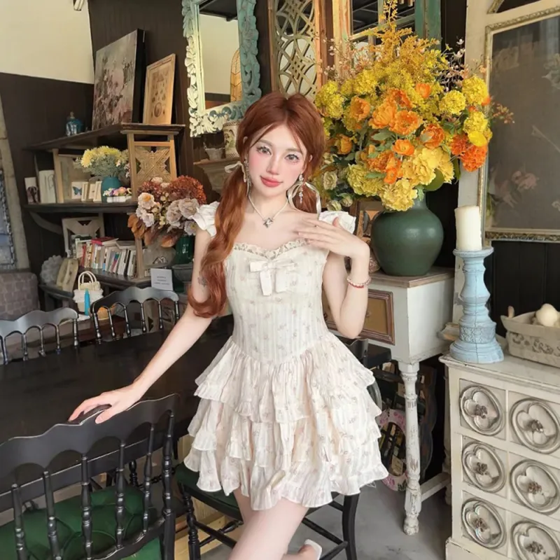 FLIM Slip Dresses Women's Apricot-3
