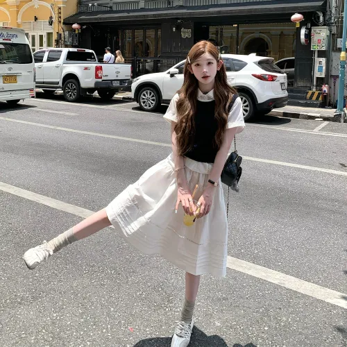 FLIM Skirt Set Women's White Black
