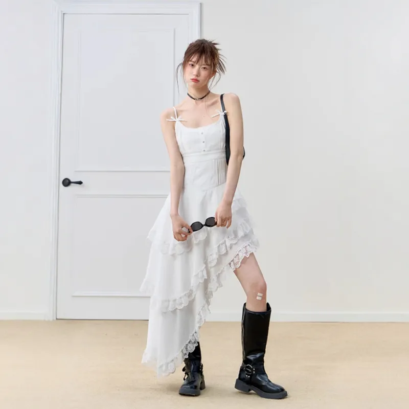 FLIM Slip Dresses Women's White-2