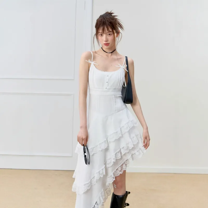 FLIM Slip Dresses Women's White-3