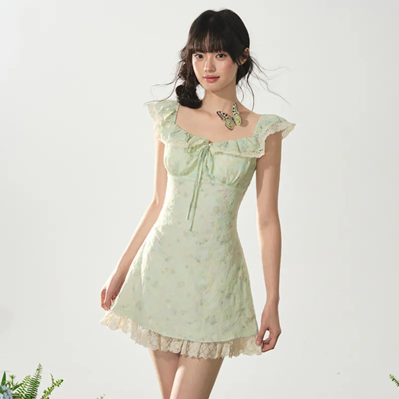 FLIM Slip Dresses Women's Light Green-5