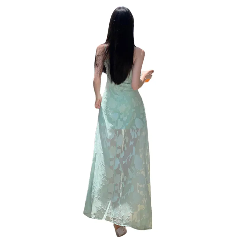 FLIM Slip Dresses Women's Green-1