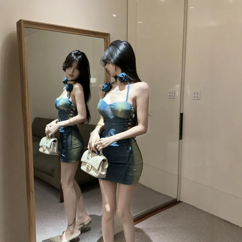 FLIM Sleeveless Dresses Women's Blue-5