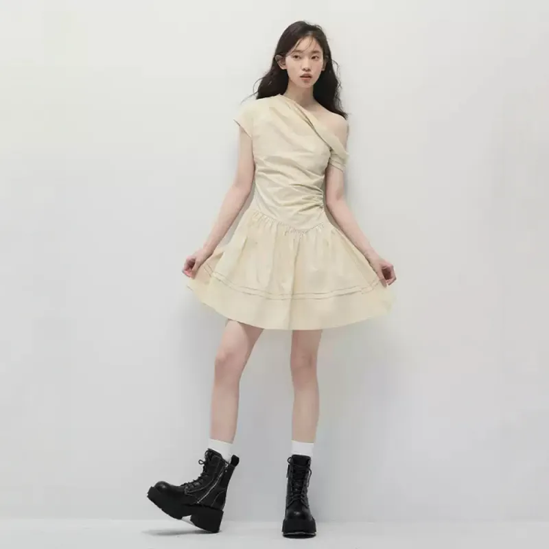 FLIM Sleeveless Dresses Women's Apricot-1
