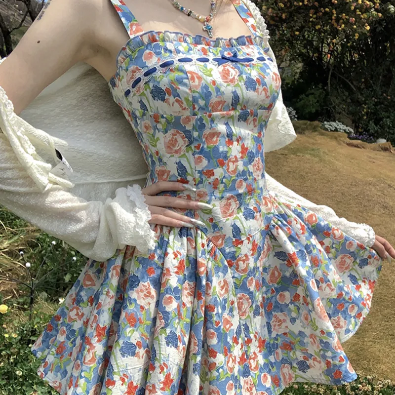FLIM Slip Dresses Women's Floral Dress-3