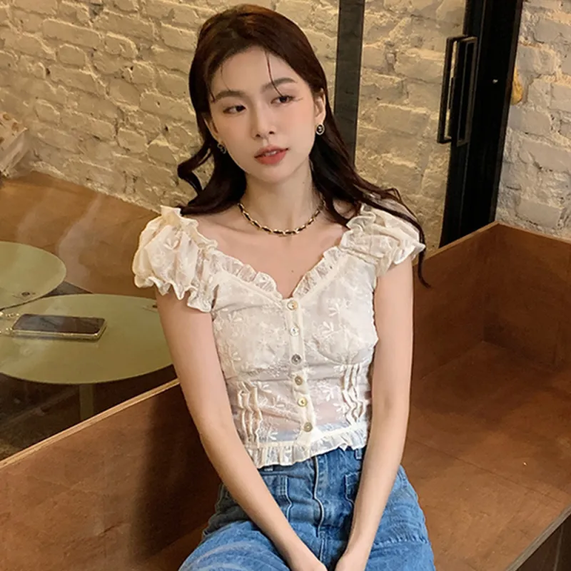 FLIM Chiffon Shirt Women's White-11