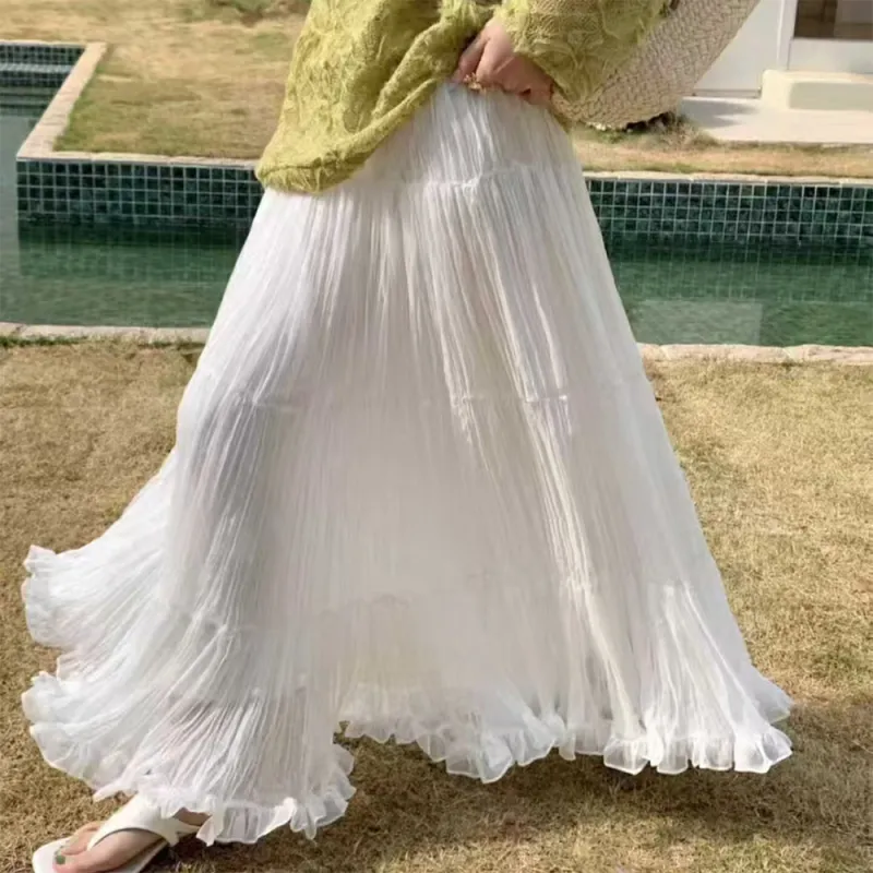 FLIM Casual Long Skirts Women's-3