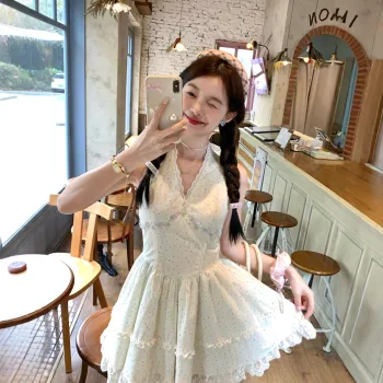 FLIM Sleeveless Dresses Women's White