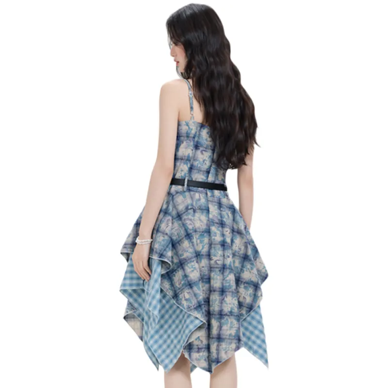 FLIM Slip Dresses Women's Blue-1