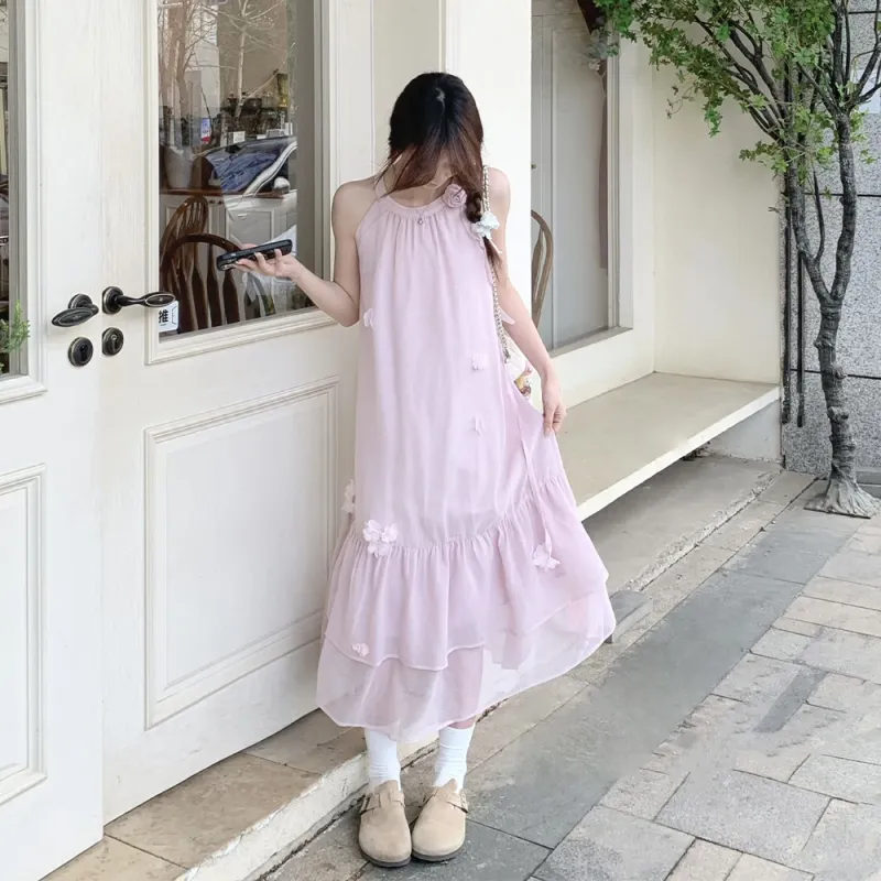 FLIM Sleeveless Dresses Women's Pink-2