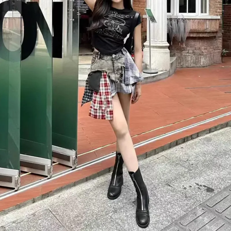 FLIM Denim Short Skirts Women's-5