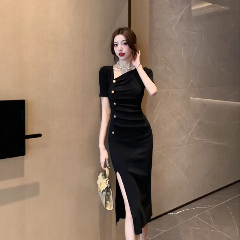 FLIM Short Sleeved Dress Women's Black-2