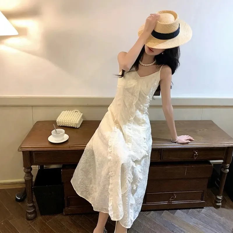 FLIM Slip Dresses Women's Apricot-2